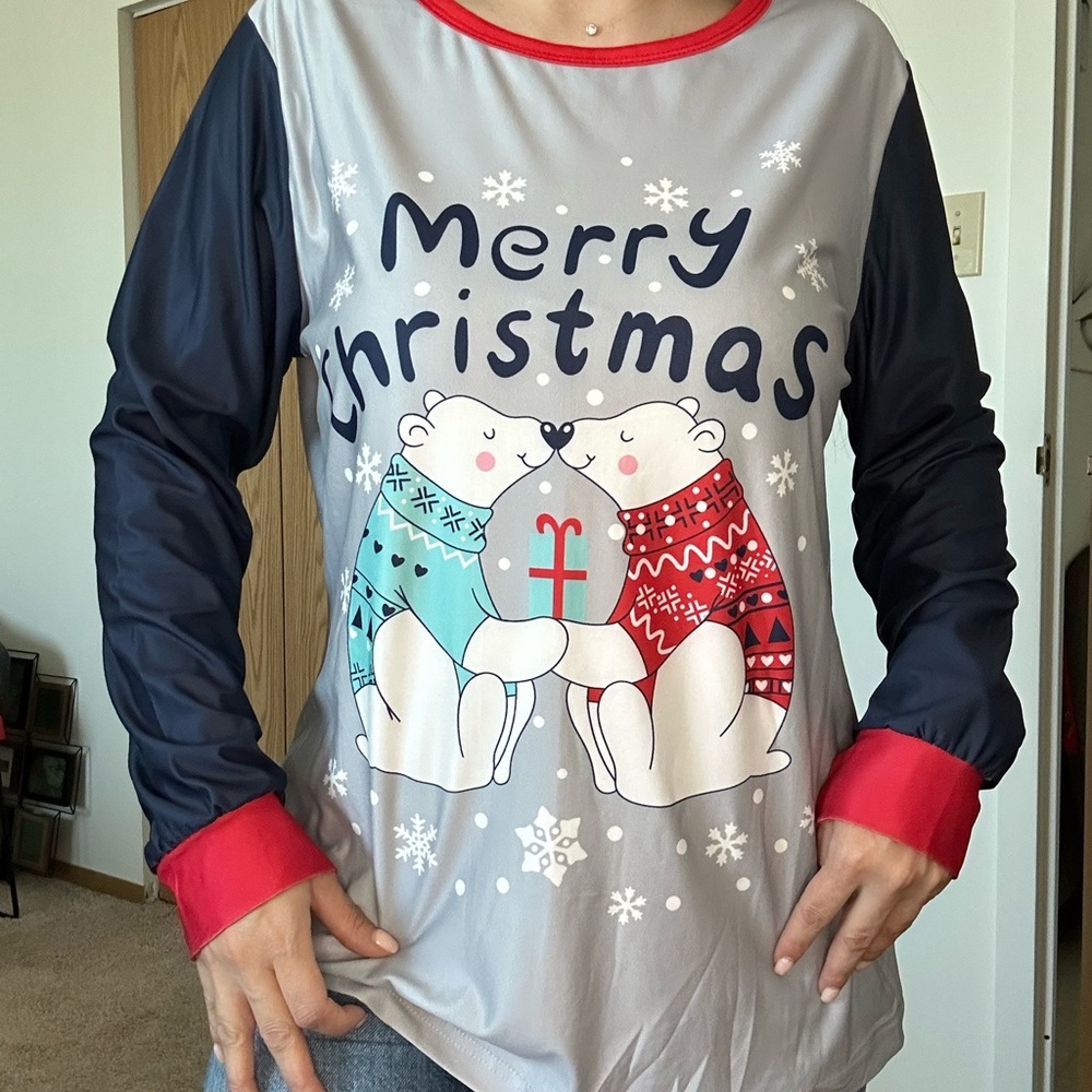 Christmas tops- Gray and Red